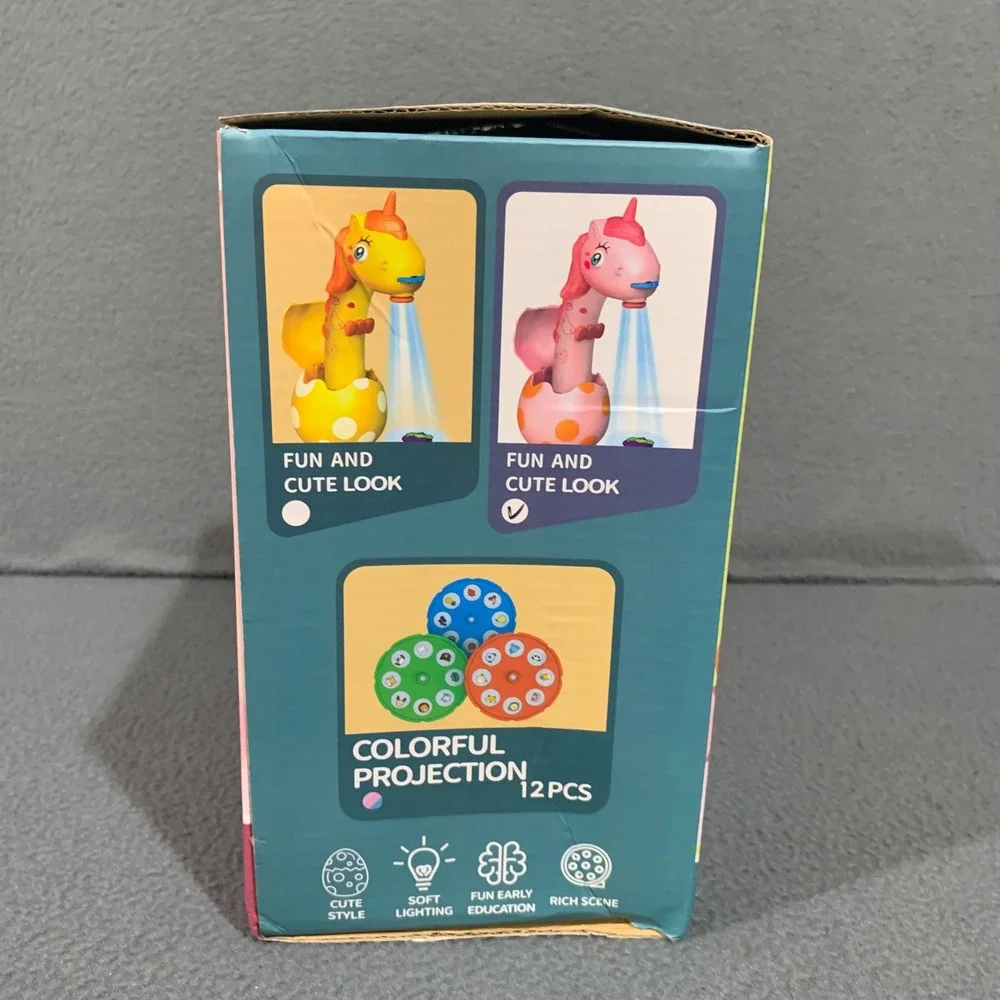 Pink‎ Unicorn Projection Cute Egg Toy, Night Light Projector, Colorful Slides 3+